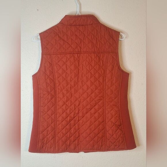 New Directions rust orange zip up quilted vest size small - Picture 4 of 6